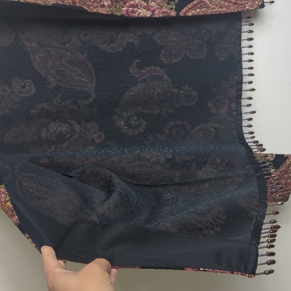 Whimsigoth Cardigan/Jacket Floral Paisley Animal Print Background Jewel Tasseled - Picture 4 of 11
